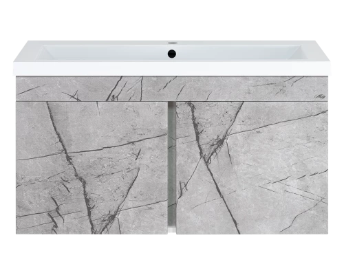 Тумба под раковину Misty Торос - 100 подвесная (серый мрамор)