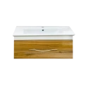 Тумба под раковину Misty Турин -100 Тумба подвесная орех глянец/белый П-Тур01100-96141ЯП