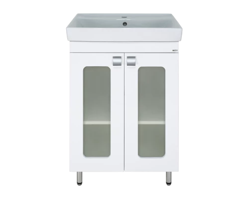 Тумба под раковину Misty Урал - 60 прямая со стеклом Э-Ура-01060-021Н