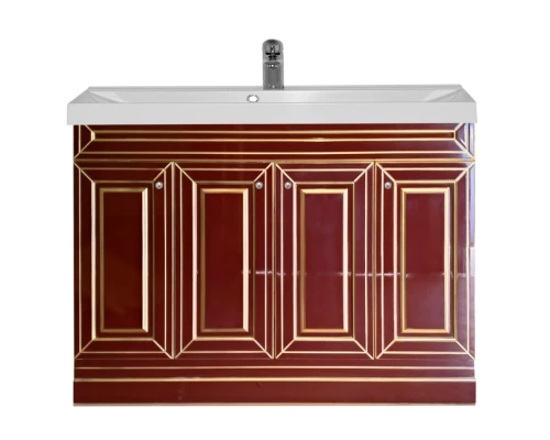 Тумба под раковину Misty Vena -120 Тумба прямая бордо патина Л-Вен01120-103Пр
