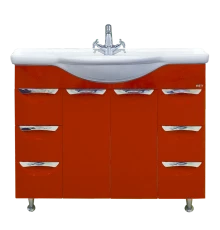 Тумба под раковину Misty Жасмин - 102 с 6 ящ. красная эмаль П-Жас01102-0416Я
