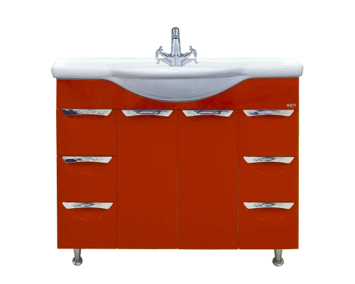 Тумба под раковину Misty Жасмин - 102 с 6 ящ. красная эмаль П-Жас01102-0416Я