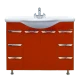 Тумба под раковину Misty Жасмин -105 Тумба 6 ящ. красная эмаль П-Жас01105-0416Я