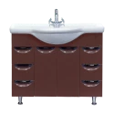Тумба под раковину Misty Жасмин 105 с 6-ю ящиками коричневая эмаль П-Жас01105-1416Я