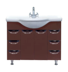 Тумба под раковину Misty Жасмин 105 с 6-ю ящиками коричневая эмаль П-Жас01105-1416Я