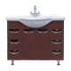 Тумба под раковину Misty Жасмин 105 с 6-ю ящиками коричневая эмаль П-Жас01105-1416Я