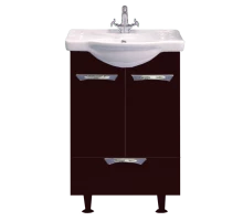 Тумба под раковину Misty Жасмин - 55 Тумба с ниж.ящ. черная пленка П-Жас01055-022Ня