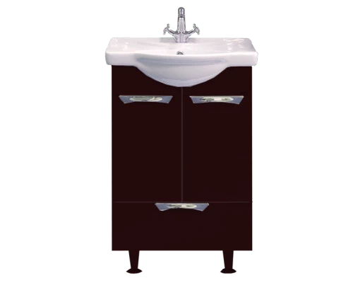 Тумба под раковину Misty Жасмин - 55 Тумба с ниж.ящ. черная пленка П-Жас01055-022Ня