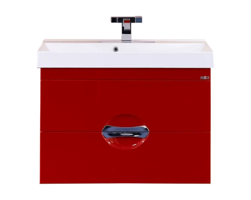 Тумба под раковину Misty Жасмин - 75 Тумба подвесная с 2 ящ. красная эмаль П-Жас01075-041П2Я