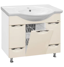 Тумба под раковину Misty Жасмин - 95 с 2 ящ. + Б/К бежевая эмаль П-Жас01095-031К2Я
