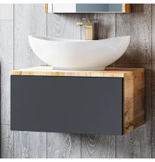 Тумба под раковину Misty Ива - 70 с 1 ящ. (графит) П-Ива-01070-481Я