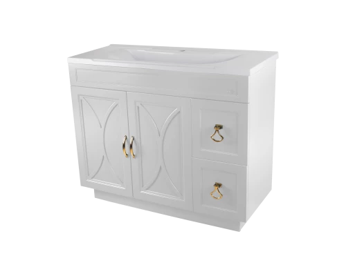 Тумба под раковину Misty Амбра - 100 белая с 2 ящ. П-Амб0100-011-2Я