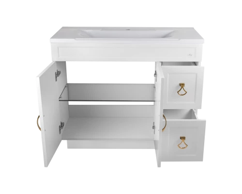 Тумба под раковину Misty Амбра - 100 белая с 2 ящ. П-Амб0100-011-2Я