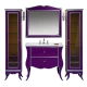 Тумба под раковину Misty Анжелика - 100 Тумба сиреневая сусальное серебро с 2 ящ./столешница Л-Анж01100-4112Я