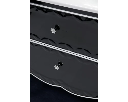 Тумба под раковину Misty Анжелика - 100 Тумба черная с серебром с 2 ящ./столешница Л-Анж01100-4212Я