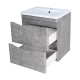 Тумба под раковину Misty Атлантик - 100 с 2 ящ. подвесная (серый камень) П-Атл-01100-501П2Я