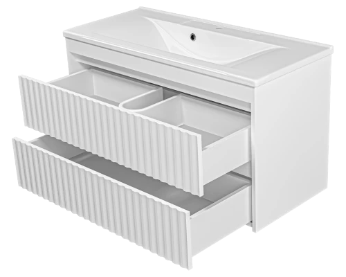 Тумба под раковину MISTY Brevita Balaton - 100 подвесная (белая)