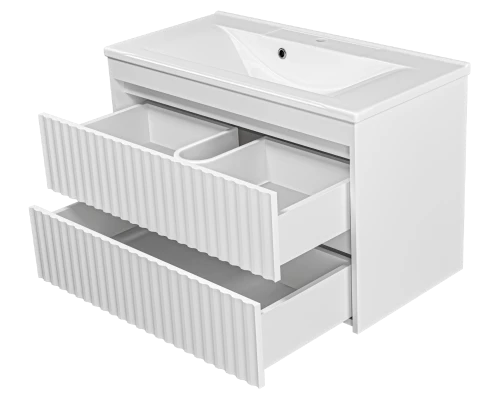 Тумба под раковину MISTY Brevita Balaton - 90 подвесная (белая)