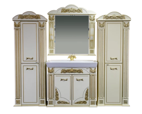 Тумба под раковину Misty Барокко 100 Тумба прямая бежевая патина Л-Бар01100-033Пр