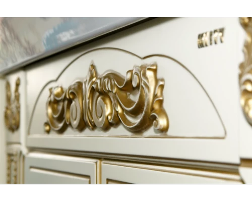 Тумба под раковину Misty Барокко 120 Тумба прямая бежевая патина Л-Бар01120-033Пр