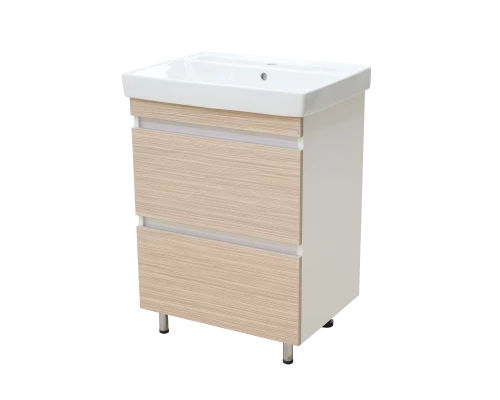 Тумба под раковину Misty Слим - 50 тумба напольная (ЛДСП/2 ящ.) Э-Сл-07050-1922ЯП