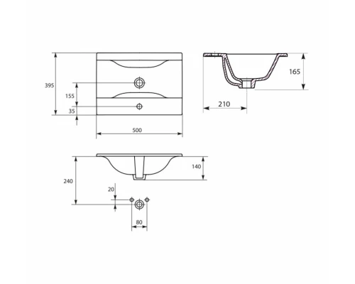 Тумба под раковину Misty Kitty 50 с 2-мя ящиками апельсиновый фреш Л-Кит01050-13П2Я