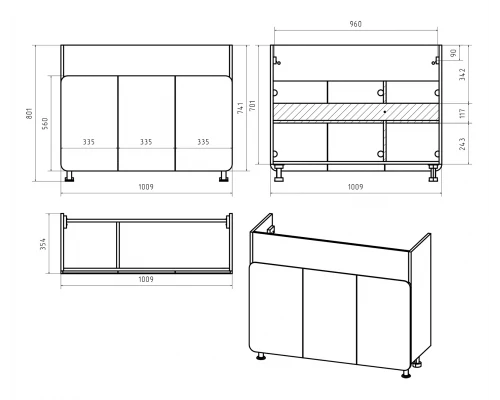 Тумба под раковину Misty Чегет - 105