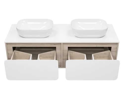 Тумба под раковину Misty Дубль - 150 подвесная