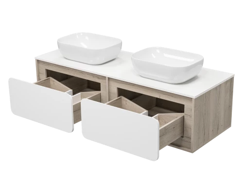 Тумба под раковину Misty Дубль - 150 подвесная