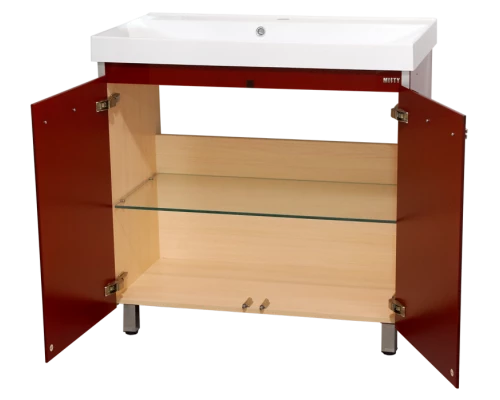 Тумба под раковину Misty Джулия QVATRO - 90 Тумба прямая бордовая Л-Джк01090-1010Пр