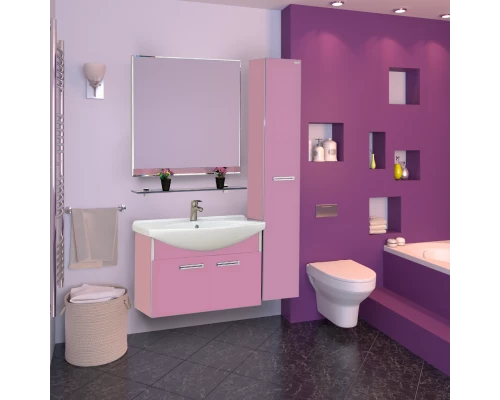 Тумба с раковиной Misty Джулия 85 тумба подвесная розовая Л-Джу01085-1210По