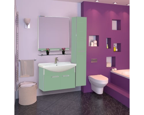 Тумба с раковиной Misty Джулия 85 тумба подвесная салатовая Л-Джу01085-0710По