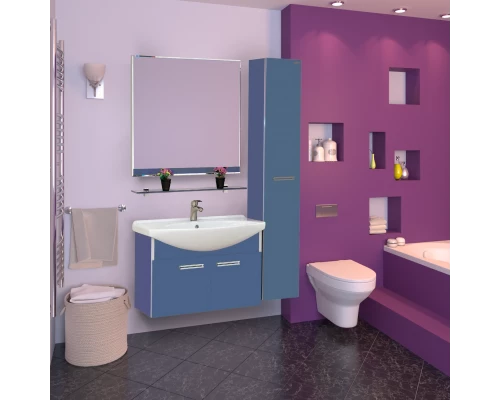 Тумба с раковиной Misty Джулия 85 тумба подвесная синяя Л-Джу01085-1110По