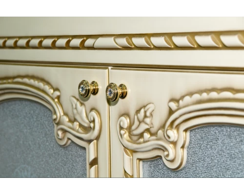 Тумба под раковину Misty Элис - 80 Тумба прямая беж. патина стекло/столешница Л-Эли01080-033Пр