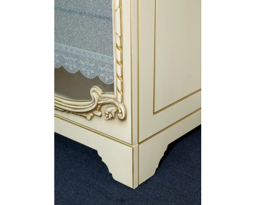 Тумба под раковину Misty Элис - 80 Тумба прямая беж. патина стекло/столешница Л-Эли01080-033Пр