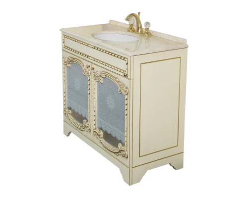 Тумба под раковину Misty Элис - 80 Тумба прямая беж. патина стекло/столешница Л-Эли01080-033Пр