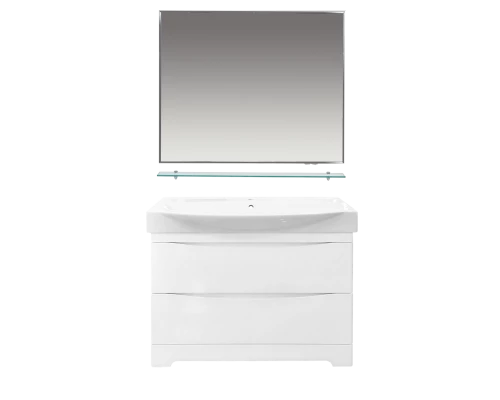 Тумба под раковину Misty Элвис - 105 Тумба напольная с 2 ящ. белая эмаль П-Элв01105-0112Я