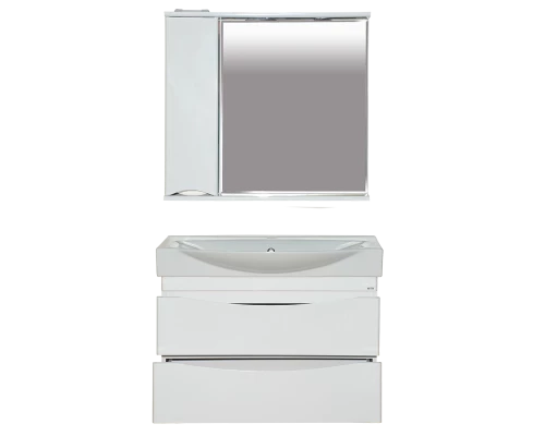 Тумба под раковину Misty Элвис - 85 Тумба подвесная 2 ящ. белая эмаль П-Элв01085-0112ЯПо