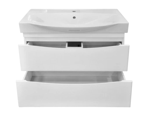 Тумба под раковину Misty Элвис - 85 Тумба напольная с 2 ящ. белая эмаль П-Элв01085-0112Я