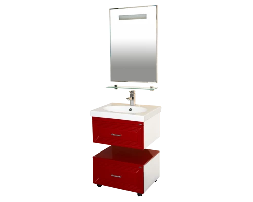 Тумба под раковину Misty Европа 60 красная подвесная П-Евр01060-041По