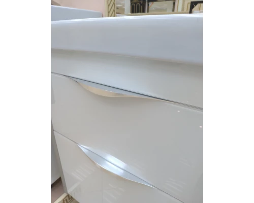 Тумба под раковину Misty Фест - 60 Тумба 2 ящ. Белая эмаль Стекло П-Фст01060-52102Я