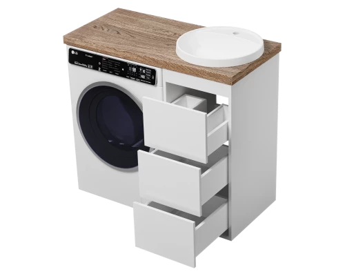 Тумба под раковину Brevita Grafit - 40 под стиральную машину (белая)