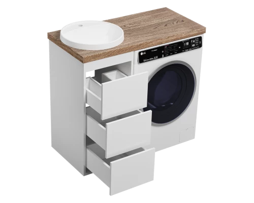 Тумба под раковину Brevita Grafit - 40 под стиральную машину (белая)