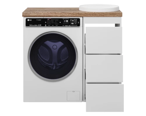 Тумба под раковину Brevita Grafit - 40 под стиральную машину (белая)