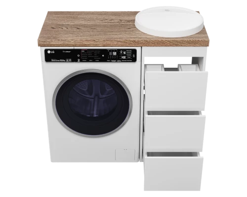 Тумба под раковину Brevita Grafit - 40 под стиральную машину (белая)