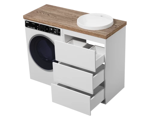 Тумба под раковину Brevita Grafit - 60 под стиральную машину (белая)