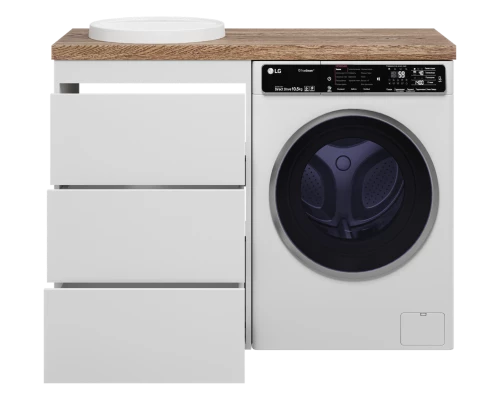 Тумба под раковину Brevita Grafit - 60 под стиральную машину (белая)