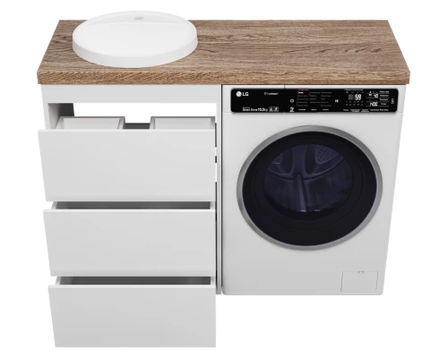 Тумба под раковину Brevita Grafit - 60 под стиральную машину (белая)