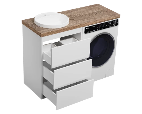 Тумба под раковину Brevita Grafit - 60 под стиральную машину (белая)