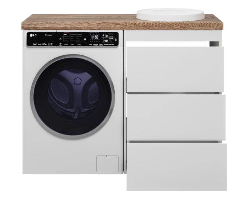 Тумба под раковину Brevita Grafit - 60 под стиральную машину (белая)